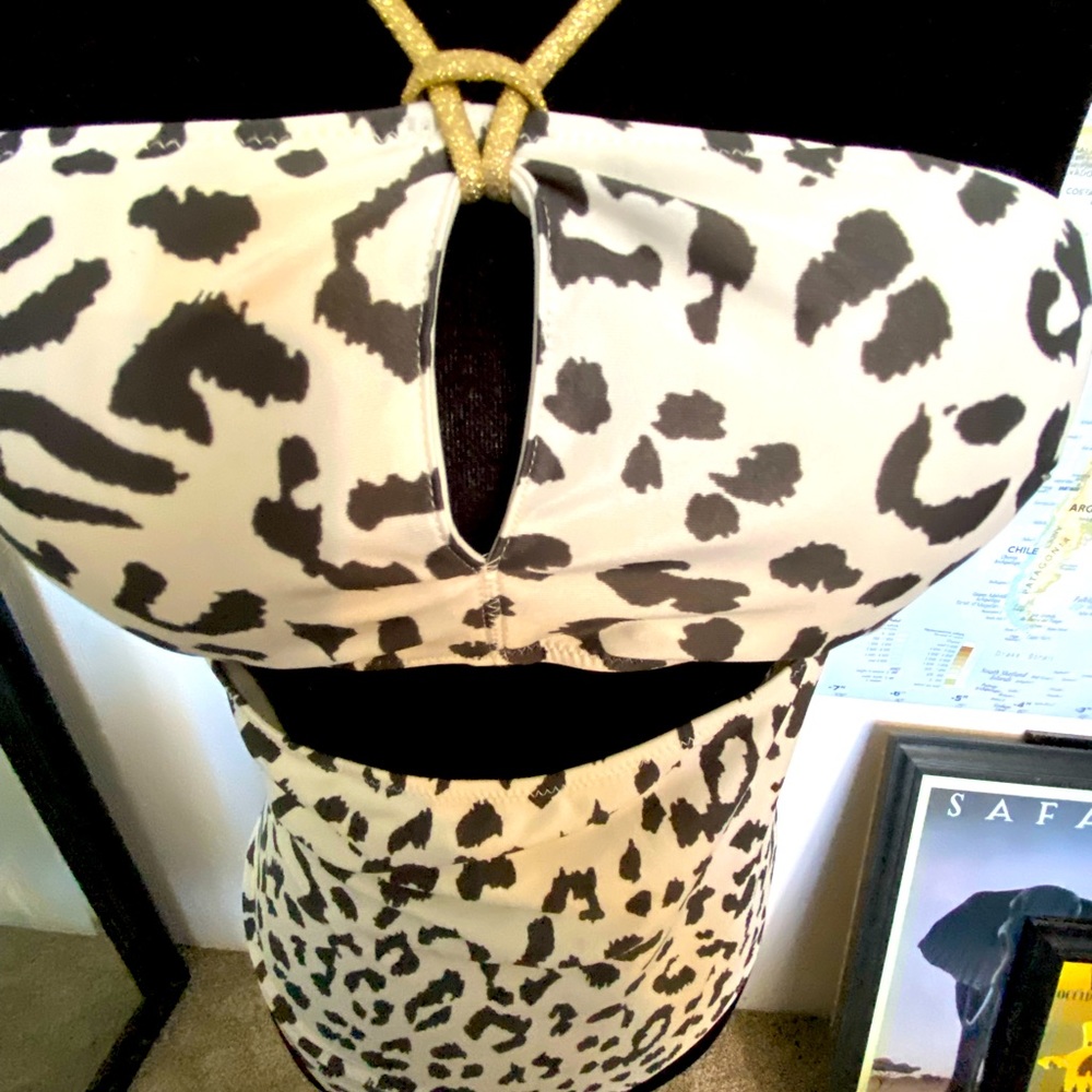 Aerie swimsuit, one piece with peekaboo, medium animal print